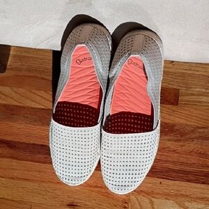 BareTraps Gray Perforated Women's Flats